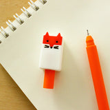 stylo gel tete renard chien chat