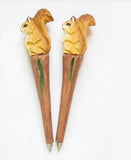 Stylos en bois style animaux sculptés à la main
