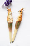 Stylos en bois style animaux sculptés à la main