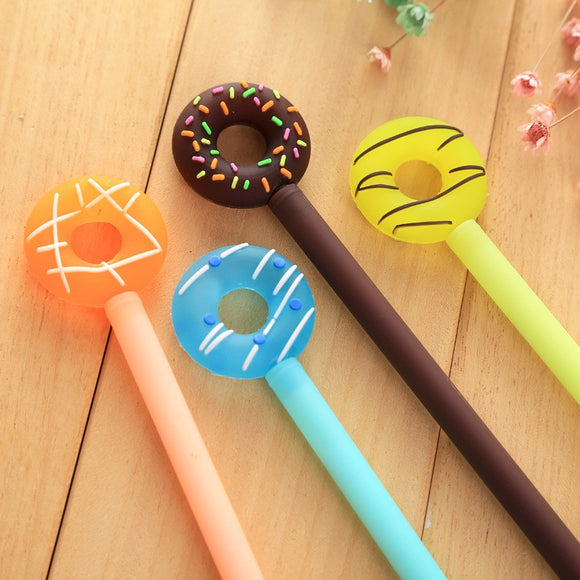 stylo gel à tete beignets et bonbons couleurs