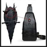 Sacs En Cuir  motif crocodile avec USB recharge cellulaire